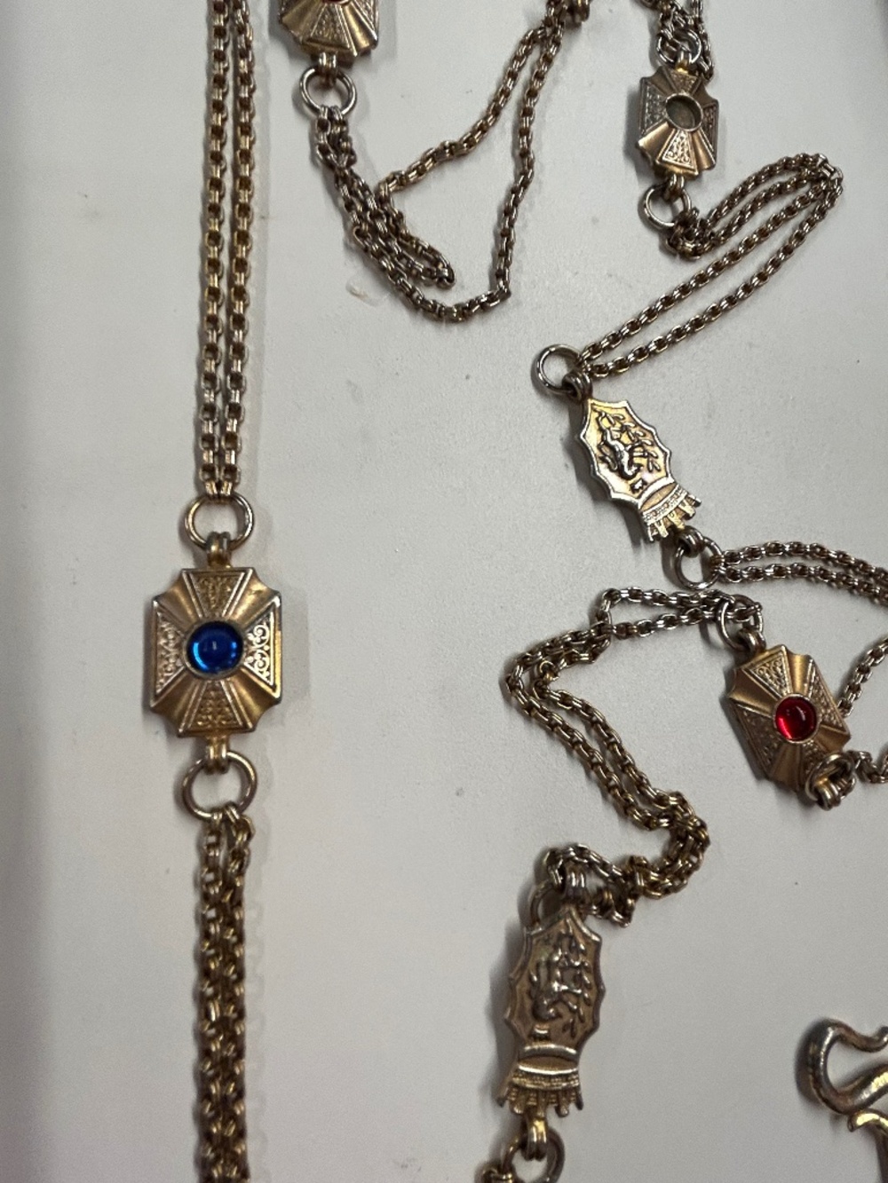 Ben Amun jeweled gold tone chain belt